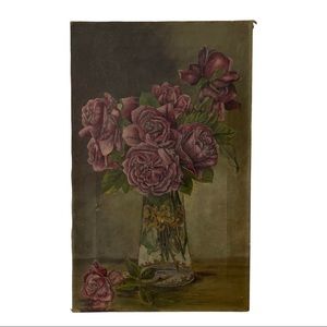 Early 20th Century Roses Still Life Oil Painting